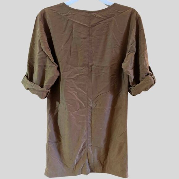 Soft Surroundings Utility Dress XS Tan Zip Front Pockets Casual Relaxed Fit - Picture 3 of 12